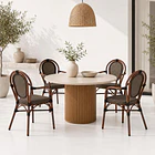 Pack de 4 Sillas Provence Parisina Rattan con reposabrazos - Café Oscuro 2