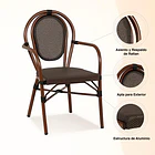 Pack de 4 Sillas Provence Parisina Rattan con reposabrazos - Café Oscuro 5