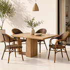 Pack de 4 Sillas Bistro Parisina Rattan con reposabrazos Jolie - Café Oscuro 2