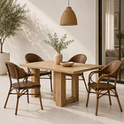 Pack de 4 Sillas Bistro Parisina Rattan con reposabrazos Jolie - Café Oscuro 3
