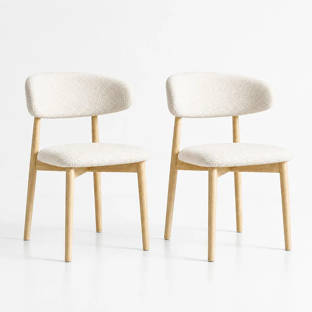 Pack de 2 Sillas Cloud Madera - Blanco 1