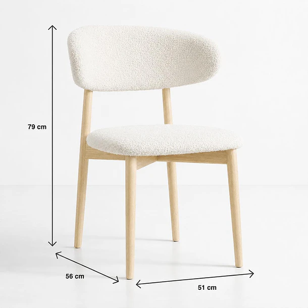 Pack de 2 Sillas Cloud Madera - Blanco 4