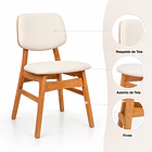 Silla de Comedor Ystava - Madera Maciza con Asiento y Respaldo Acolchados 5