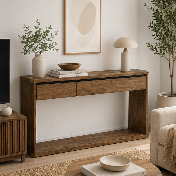 Arrimo Kraam Tono Madera Cálida con 3 Cajones 120X76 3