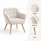 Butaca de Descanso Klaini Tapiz Lino Beige 5