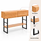 Arrimo Klinja 120x75cm Organizador 2 cajones Tono Roble Claro 5