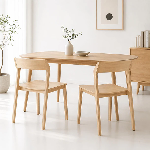 Pack de 2 Sillas de Comedor Madera Rover Viena Natural 2