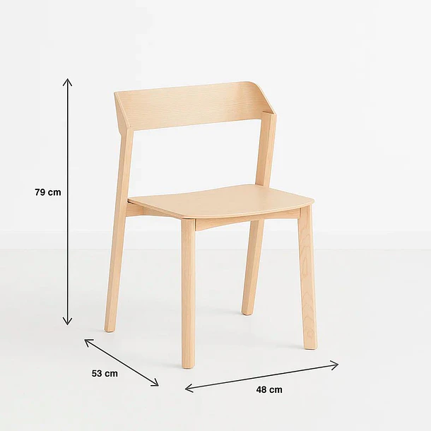 Pack de 2 Sillas de Comedor Madera Rover Viena Natural 4