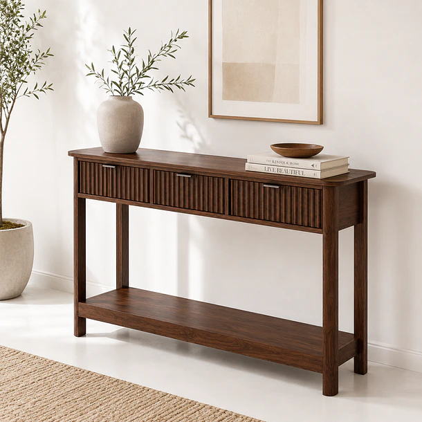 Arrimo Khaya 120x76 3 Cajones con Relieve Vertical 2