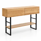 Arrimo Klinja 120x75cm Organizador 2 cajones Tono Roble Claro 1