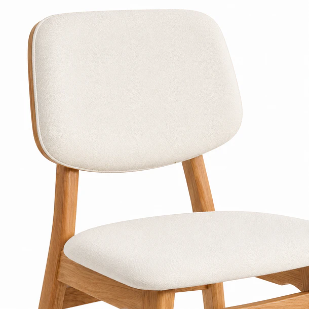 Silla de Comedor Ystava - Madera Maciza con Asiento y Respaldo Acolchados 6