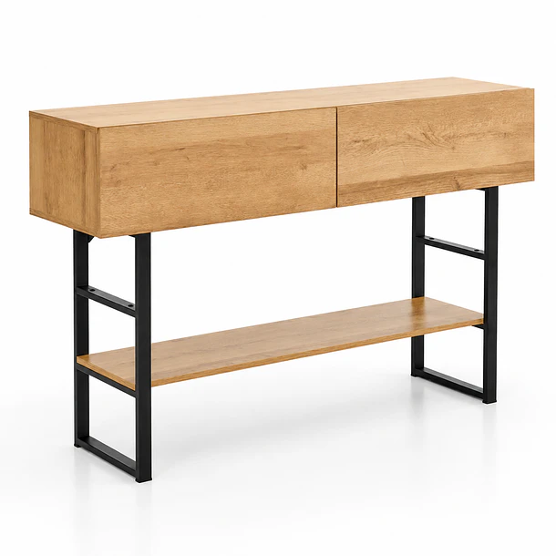 Arrimo Klinja 120x75cm Organizador 2 cajones Tono Roble Claro 1
