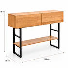 Arrimo Klinja 120x75cm Organizador 2 cajones Tono Roble Claro 4