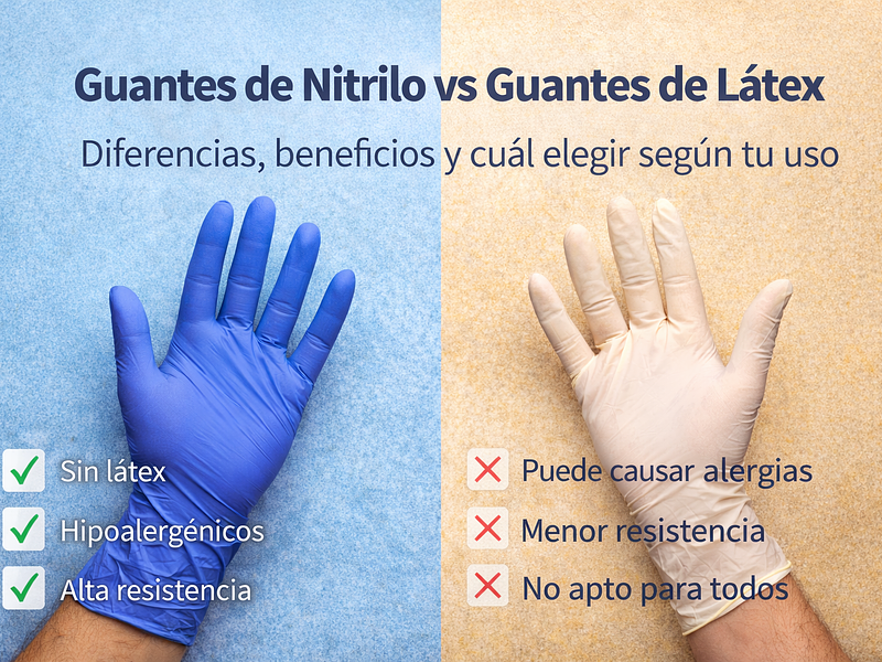 Guantes de Nitrilo vs Guantes de Látex