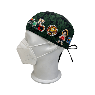 Gorro quirúrgico Luffy y Zoro One Piece verde