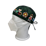 Gorro quirúrgico Luffy y Zoro One Piece verde