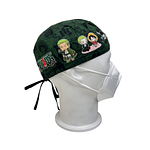 Gorro quirúrgico Luffy y Zoro One Piece verde