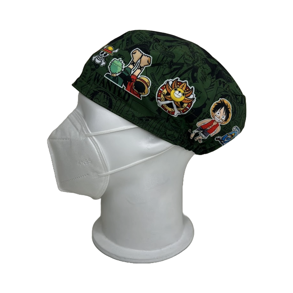 Gorro quirúrgico Luffy y Zoro One Piece verde