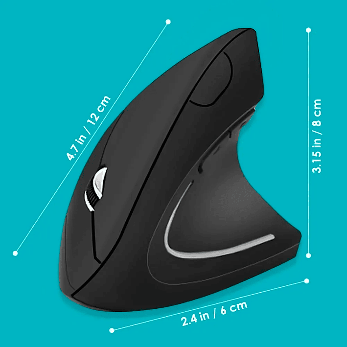 Ratón Vertical Inalámbrico 2.4g Mouse Usb Ergonómico Bateria Negro 2