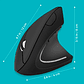 Ratón Vertical Inalámbrico 2.4g Mouse Usb Ergonómico Bateria Negro - Miniatura 2