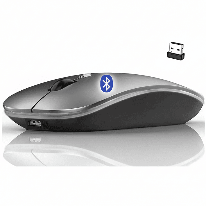 Mouse Inalámbrico Recargable Usb Silencioso Dual Bluetooth C 2