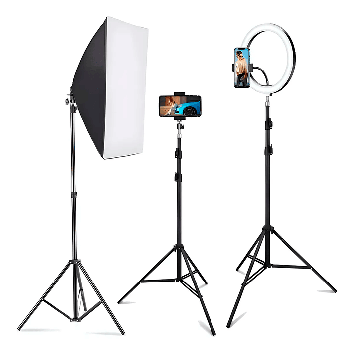 Trípode Celular Camara Soportes 210cm Luces Flash Multifuncional 1