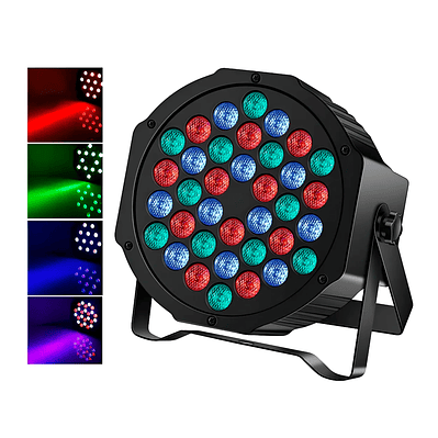 Foco Fiesta 36 Led Rgb Dmx Luces Audioritmico Carrete Colores