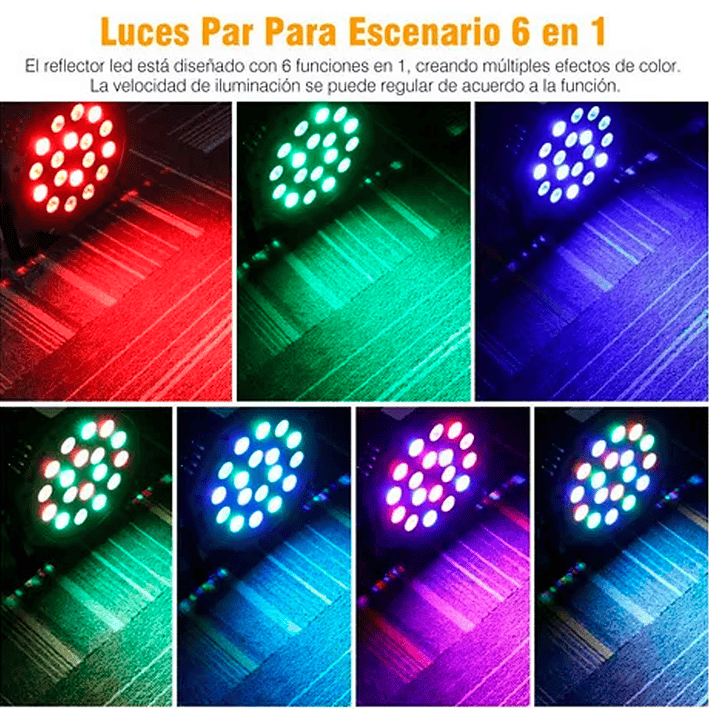Proyector Led Rgb Dmx Luces Disco Luz Fiesta Rgb/w001 18 Led 3
