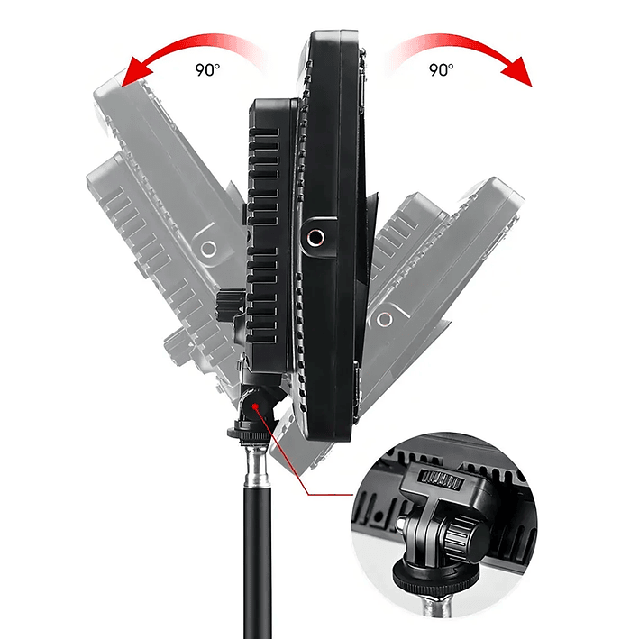 Kit Profesional Luz Relleno Con Trípode Reflector Pro 800led Negro Rgb 3