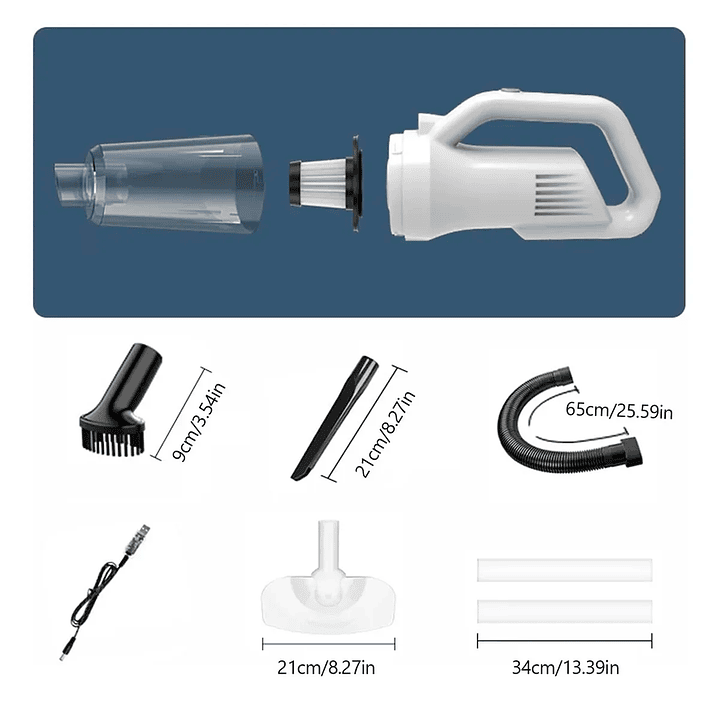 Aspiradora Polvo Inalambrica De Mano Recargable Blanca 12000 2