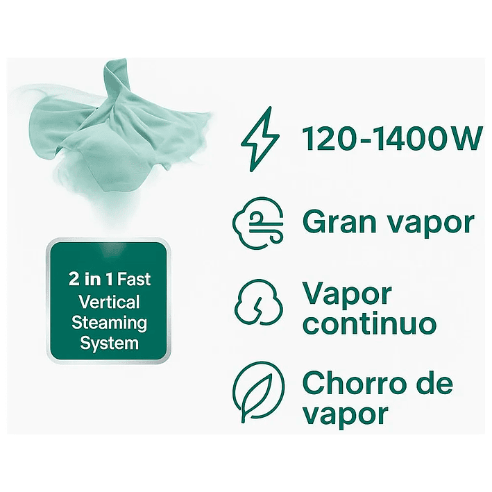 Plancha A Vapor Vertical Vaporizador Ropa Multiuso Cepillo 4