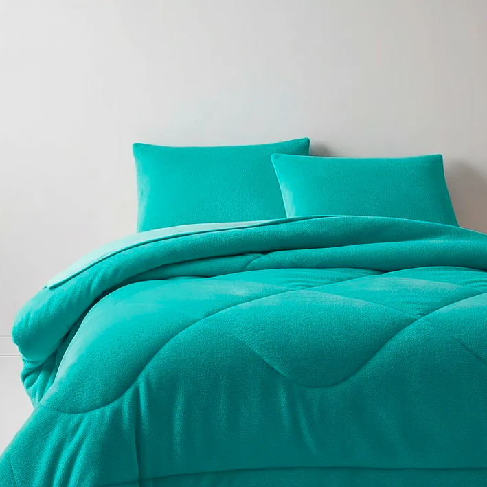 Cubrecamas De Invierno Plush Con Chiporro 1.5 Plazas + Funda 18