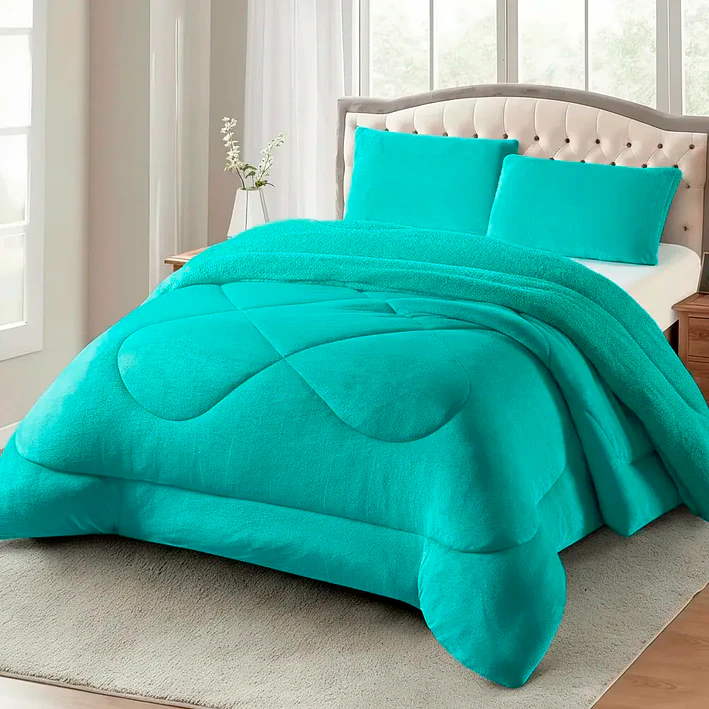 Cubrecamas De Invierno Plush Con Chiporro 1.5 Plazas + Funda 20