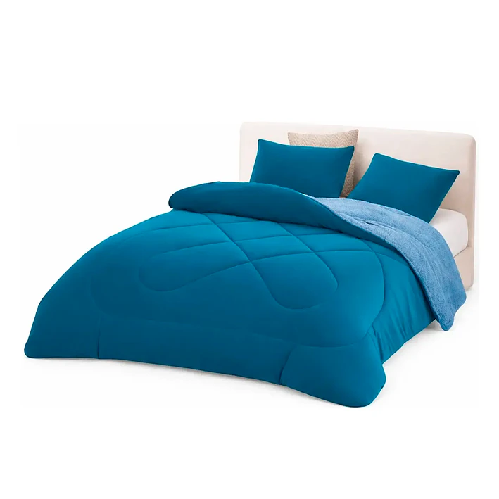 Cubrecamas De Invierno Plush Con Chiporro 2 Plazas + Fundas 2