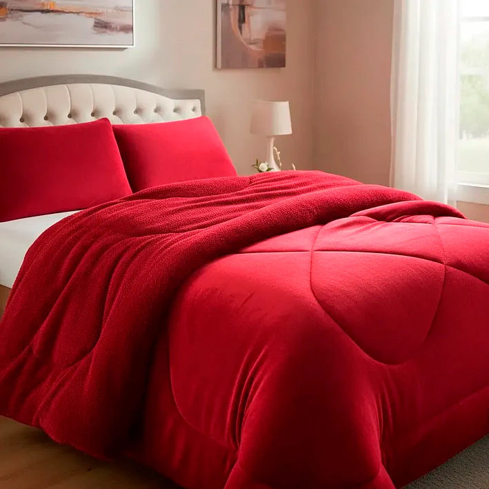 Cubrecamas De Invierno Plush Con Chiporro 2 Plazas + Fundas 8