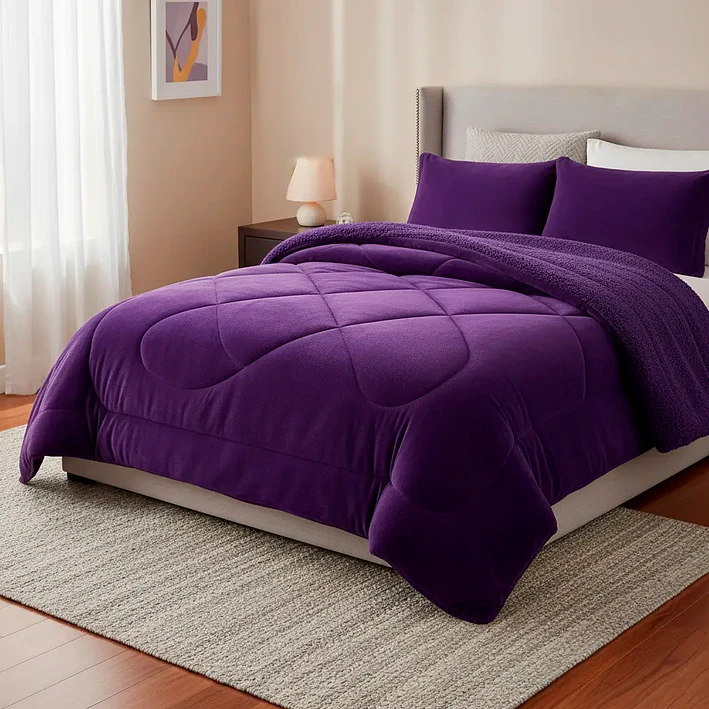 Cubrecamas De Invierno Plush Con Chiporro 2 Plazas + Fundas 30