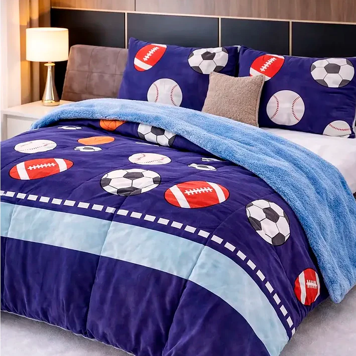 Cobertor Cubrecamas Invierno Plush Chiporro 1.5 Plazas Con Diseño 3