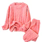 Pijama Conjunto Polar Unisex Trenzado Invierno Peludo Suave - Miniatura 2