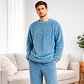 Pijama Conjunto Polar Unisex Trenzado Invierno Peludo Suave - Miniatura 9