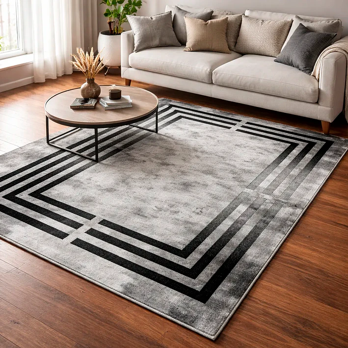 Alfombra Lisa Con Diseño 3d Medida 180 X 200 Cm 3