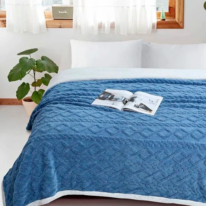 Frazada Rosa Relieve 1.5 Plaza 200x180 Cm Poliéster Unicolor 1