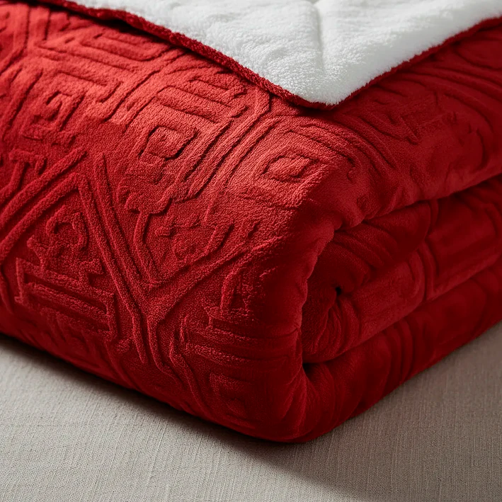 Frazada Rosa Relieve 1.5 Plaza 200x180 Cm Poliéster Unicolor 7