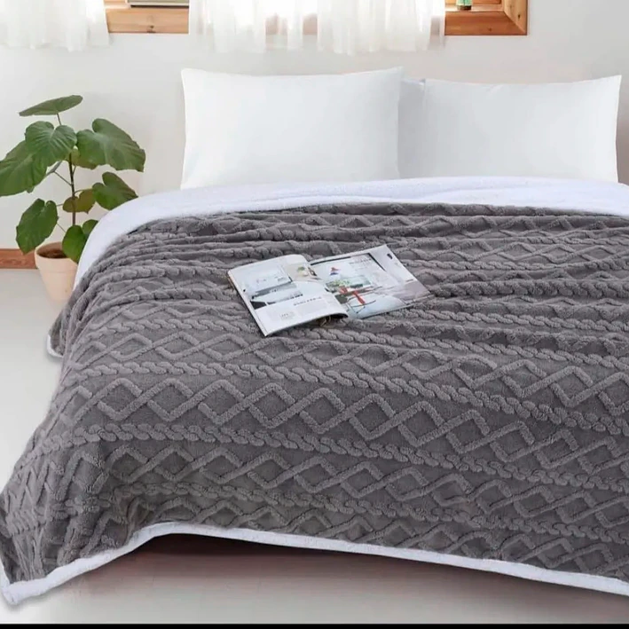 Frazada Rosa Relieve 1.5 Plaza 200x180 Cm Poliéster Unicolor 11