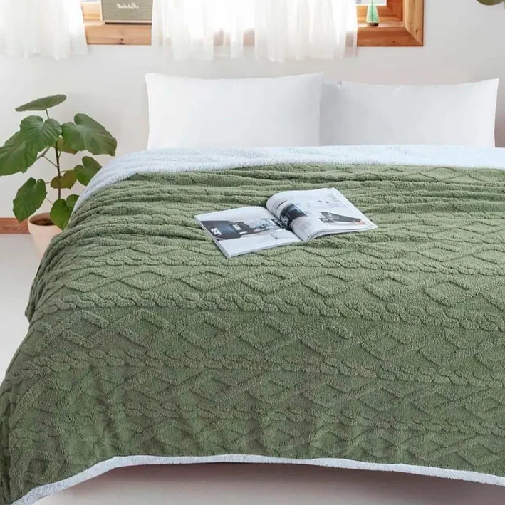 Frazada Rosa Relieve 1.5 Plaza 200x180 Cm Poliéster Unicolor 14