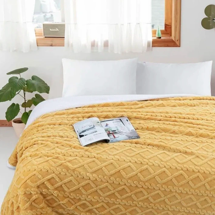 Frazada Rosa Relieve King 250x200 Cm Poliéster Unicolor 4