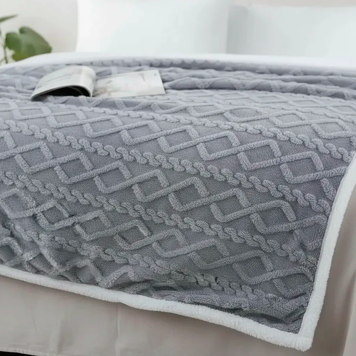 Frazada Rosa Relieve King 250x200 Cm Poliéster Unicolor 10