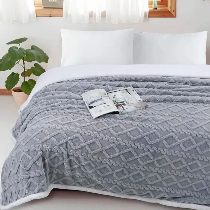 Frazada Rosa Relieve King 250x200 Cm Poliéster Unicolor 12