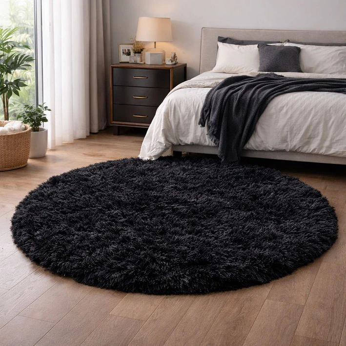 Alfombra Redonda Peluda 150 cm Suave Varios Colores 7