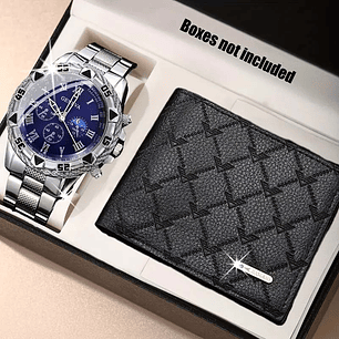 Relógio Quartzo e Carteira