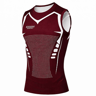 Shirt sleeveless - Red/White